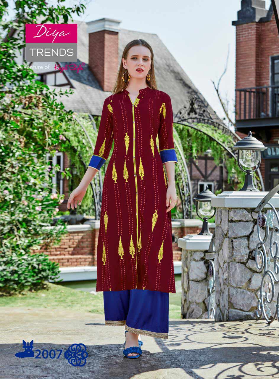 Purple City Vol-2 Diya Trends Pigment Print Kurti Supplier Purple City Vol-2 Diya Trends Pigment Print Kurti Supplier
